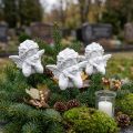 Dekorativ stik englefigurer gravdekoration hvid H5cm 6 stk | Floristik24.dk