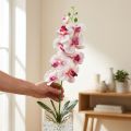 Orkidé Phalaenopsis kunstig 9 blomster hvid fuchsia 96cm | Floristik24.dk