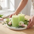 Stearinlys ensfarvede limegrønne søjlelys 85×120mm 2 stk | Floristik24.dk