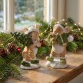 Juledekoration mus grøn brun H8cm 2 stk | Floristik24.dk