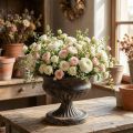 Plantekop Kalk Antik Look Sort Brun Ø20cm H15cm | Floristik24.dk