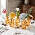 Løgvase glas minivaser orange Ø7cm H12cm 6 stk | Floristik24.dk