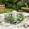 Dekorativ krans eukalyptus, bregne, blomster Kunstig krans Bordkrans | Floristik24.dk