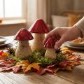 Dekorative svampe træsvampe rødglans efterårsdekoration H6/8/10cm sæt med 3 stk. | Floristik24.dk
