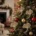 Deco bøjle træ gingko deco gingko blad guld 5x6,5cm 12 stk | Floristik24.dk