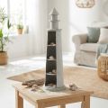 Fyrtårn Shabby Chic Creme Sommerdekoration Maritim Ø14,5cm H51cm | Floristik24.dk
