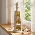 Lighthouse Shabby Chic Cream Maritime Deco Ø13cm H41,5cm | Floristik24.dk