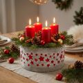 Planteskål til advent, planter med stjerner, betondekoration Ø20cm H11cm | Floristik24.dk