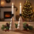 Stagelysholder trædekoration juletræ naturlig H16cm 2 stk | Floristik24.dk