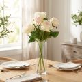 Kunstige Roser Kunstige Blomsterbuket Roser Creme Pink Pick 54cm | Floristik24.dk