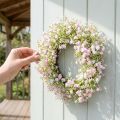 Kunstig blomsterkrans dørkrans vægdekoration Ø30cm H6cm | Floristik24.dk
