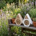 Insekthotel Honeycomb Bee Hotel Træ Hvid Natur H18,5cm 2stk | Floristik24.dk