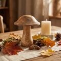 Træsvamp med riller træ dekoration champignon mango træ natur 11,5×Ø10cm | Floristik24.dk