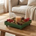 Dekorativ bakke firkantet metalbakke grøn 15×15 cm 2 stk. | Floristik24.dk
