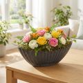 Planteskål med riller, plantebåd, antracit, 24 cm | Floristik24.dk