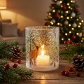 Fyrfadsstage glas Juleknitre fyrfadsglas H13cm | Floristik24.dk