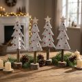 Juletræspynt filt stjernehjerte beige rød H21cm 4 stk | Floristik24.dk
