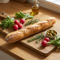 Dekorativ baguette-replika 38 cm - kunstig mad, brødimitation til butiksvinduer og køkkendekoration | Floristik24.dk