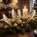 Pyntefjer guld juledekorationsfjer 15-20cm 12 stk | Floristik24.dk