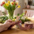 Fløjlsbånd påskeæg pyntebånd påske gammelrosa 40mm 5m | Floristik24.dk