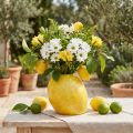 Citronvase keramikvase citrongul middelhavs H19cm | Floristik24.dk