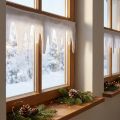 Istap-guirlande snefleece vinduesdekoration 15×180 cm 2 stk. | Floristik24.dk
