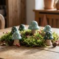 Træsvampe Pyntesvampe Mini-paddehatte i træ Mintgrøn 4cm 12 stk. | Floristik24.dk