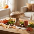 Træ svampe dekoration svamp træ dekoration naturlig efterårs dekoration Ø15cm H14,5cm | Floristik24.dk