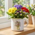 Dekorativ krus/urtepotte, emaljeret, Ø11,5 cm H10 cm | Floristik24.dk