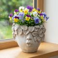Plantehoved urtepotte beton look pigehoved H13,5cm | Floristik24.dk