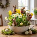 Påskeharer på tråd, assorteret, 5cm - 7cm 20 stk | Floristik24.dk