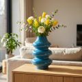 Vase, boligtilbehør med bølgeformet overflade til en moderne atmosfære, 23 cm | Floristik24.dk