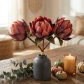 Dekorative Protea kunstige kunstige blomster rød-orange 34 cm 3 stk. | Floristik24.dk