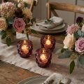 Lysestage glas fyrfadsstage i Berry Ø7cm H7cm 6 stk | Floristik24.dk