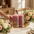 Ensfarvede stearinlys antik pink 85x120mm 2stk | Floristik24.dk