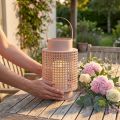 Dekorativ lanterne pink metal lanterne med håndtag Ø18cm H29cm | Floristik24.dk