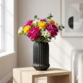Keramikvase med riller Sort keramikvase Ø13cm H20cm | Floristik24.dk