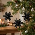 Julepynt stjerner til ophæng sort Ø7,5cm 8 stk | Floristik24.dk
