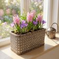 Plantekasse Plantekasse Keramikskål Brun, Hvid 23×11×11cm | Floristik24.dk
