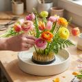 Plug-in pindsvin Kenzan rund blomst pindsvin sølv messing Ø60mm | Floristik24.dk