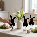 Stand bordpynt påskeharer filt sort 28,5cm 4 stk | Floristik24.dk