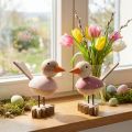 Træ fugl deco figur vinduesdekoration spring pink H15cm 2stk | Floristik24.dk