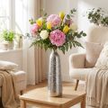 Dekorativ vase metal hamret blomstervase sølv Ø9,5cm H32cm | Floristik24.dk