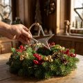 Julepyntstjerne, adventsdekoration, stjernevedhæng sølv B15,5cm | Floristik24.dk