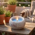 Citronella stearinlys Blå Keramikskål Vintage Balkon H8cm | Floristik24.dk