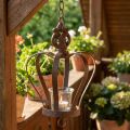 Metalkrone til at hænge med kroge rustbrun Ø11cm H17cm | Floristik24.dk