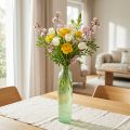 Glasblomstervase, dekorativ vase i grøn, høj, Ø6,5 cm, H30 cm | Floristik24.dk