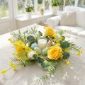 Kunstig blomsterkrans Kunstig blomsterkrans gul hvid 42cm | Floristik24.dk