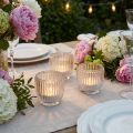 Lanterne lysglas med riller klar Ø7cm 6 stk | Floristik24.dk