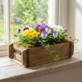 Plantekasse i træ, murstensform, træ, upcycling, 32×15×10 cm | Floristik24.dk